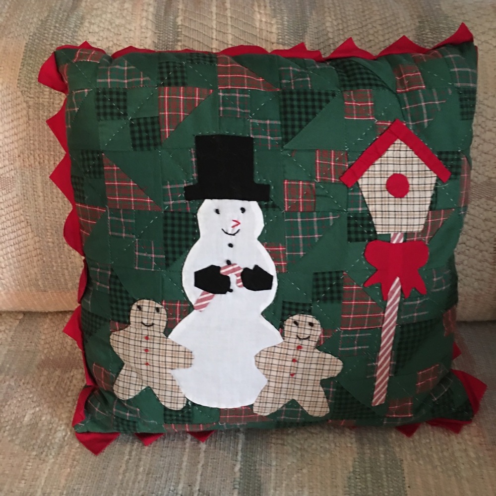 Patchwork Holiday Throw Pillow